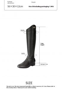 Black Cowhide Leather Equestrian Riding Boots - Image 10