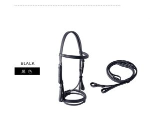 Leather Cavesson Horse Bridle with Matching Reins - Image 8