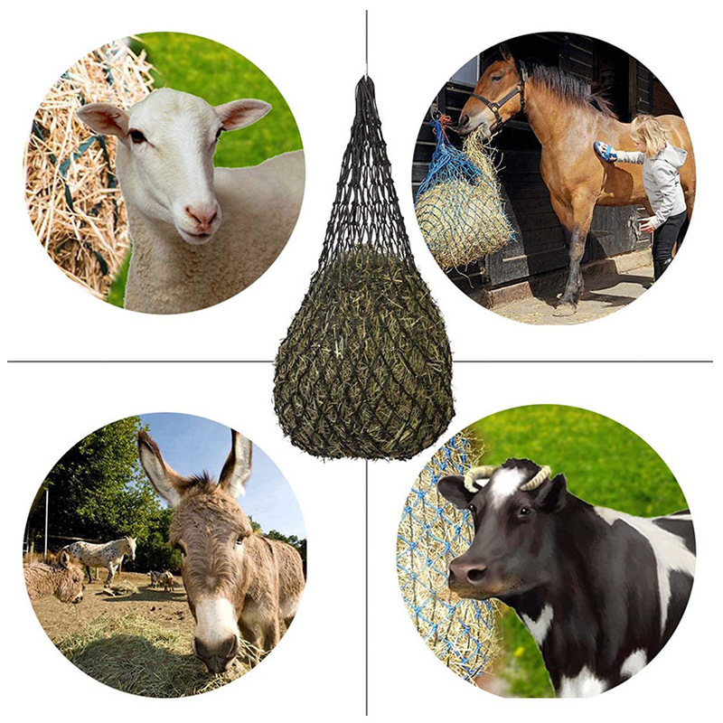 Horse Hay Feed Net Bag Hay Bags Forage Net Pocket - Image 9