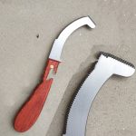 hoof care supplies: Stainless Steel Horse Hoof Pruning Knife with Wooden Handle - Image 3