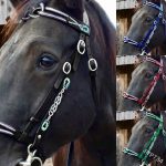 PU Leather horse bridle with Cavesson Noseband & Decorative Browband - Image 2