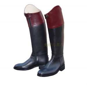 Aoud Saddlery boots uk uk Tall Leather Riding Boots with Contrast Top - Image 3