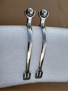 British cap Stainless Steel Ball End Equestrian Spurs Pair - Image 3
