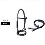 Leather Cavesson Horse Bridle with Matching Reins - Image 5