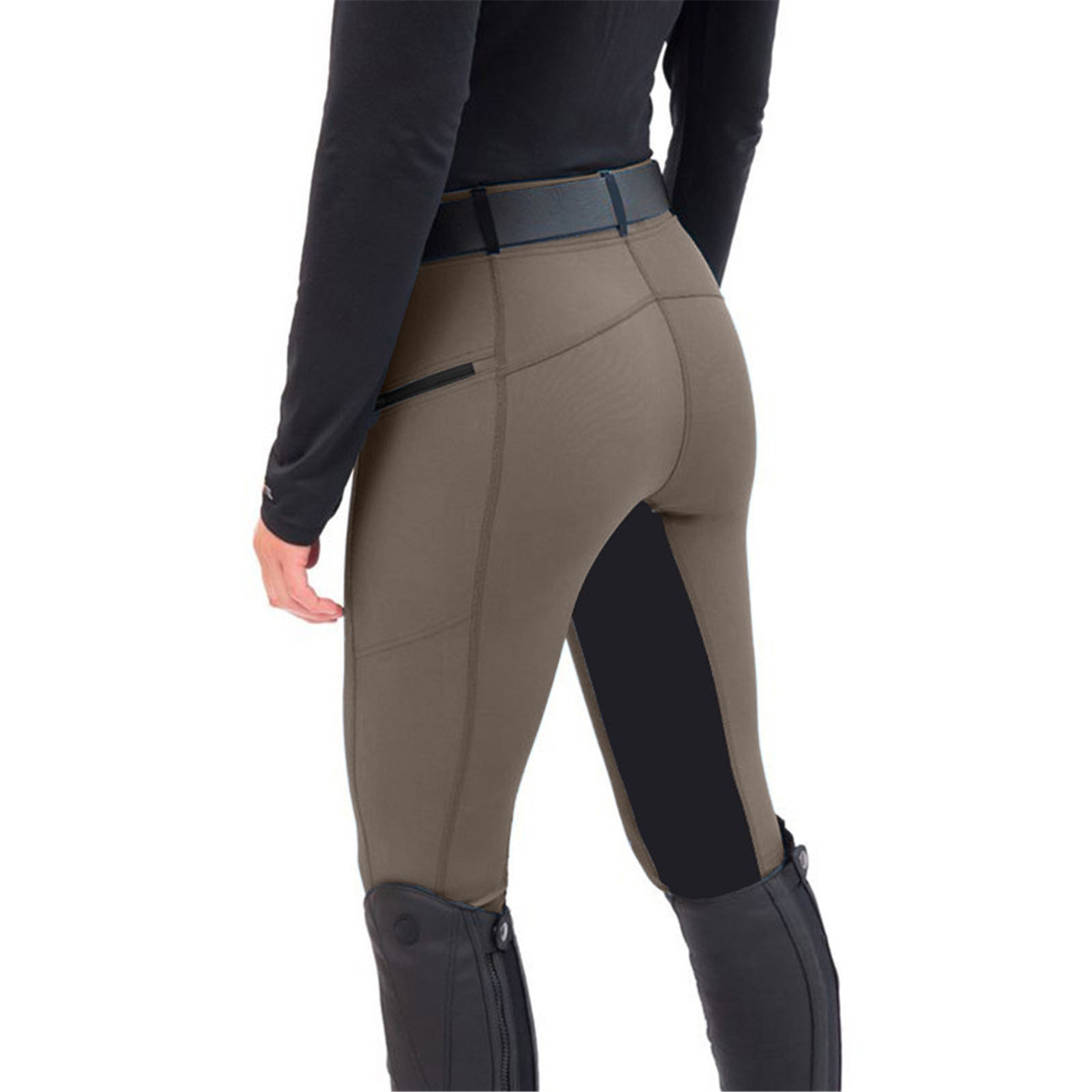 Fashion Equestrian Slim Stretch Stitching Riding Casual Pencil Pants - Image 2