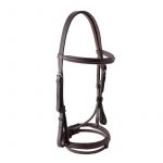Leather Cavesson Horse Bridle with Matching Reins - Image 2