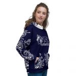 Stylish navy hoodie featuring JSM Equestrian Supplies logo, designed for equestrian enthusiasts. Perfect for horse riding, stable work, or casual outings, this comfortable apparel combines functionality with equestrian flair. Ideal for showcasing your passion for horses while staying cozy and fashionable.