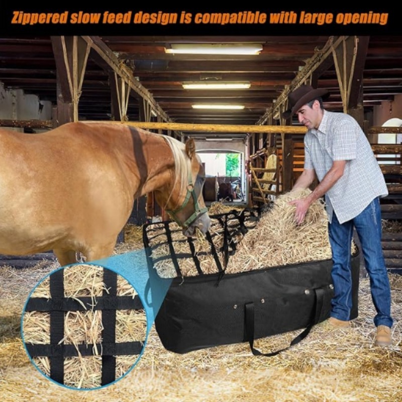 Foldable And Portable Moving Horse Feed Hay Tote For Carrying Dried Grass Livestock Feeding Bag - Image 3