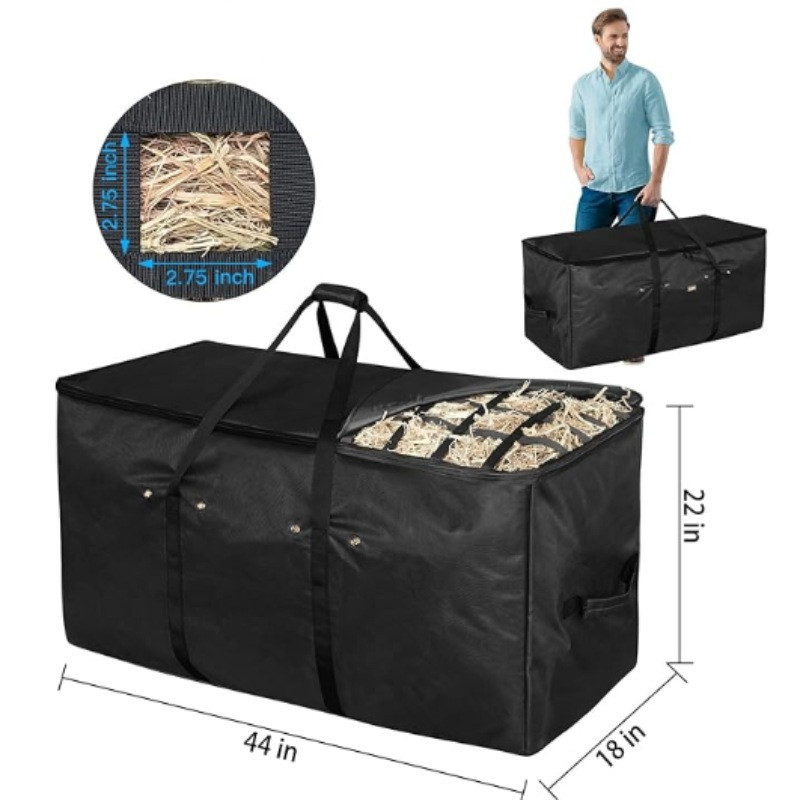 Foldable And Portable Moving Horse Feed Hay Tote For Carrying Dried Grass Livestock Feeding Bag - Image 5