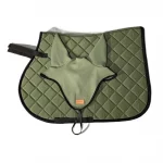 Quilted Horse Saddle Pad and Ear Bonnet Set - saddle pads